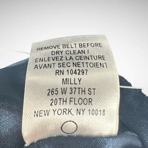 Milly Women's Sz 4 Boucle Tweed Wrap Front Evening Dress Navy Blue Metallic New - Picture 9 of 12